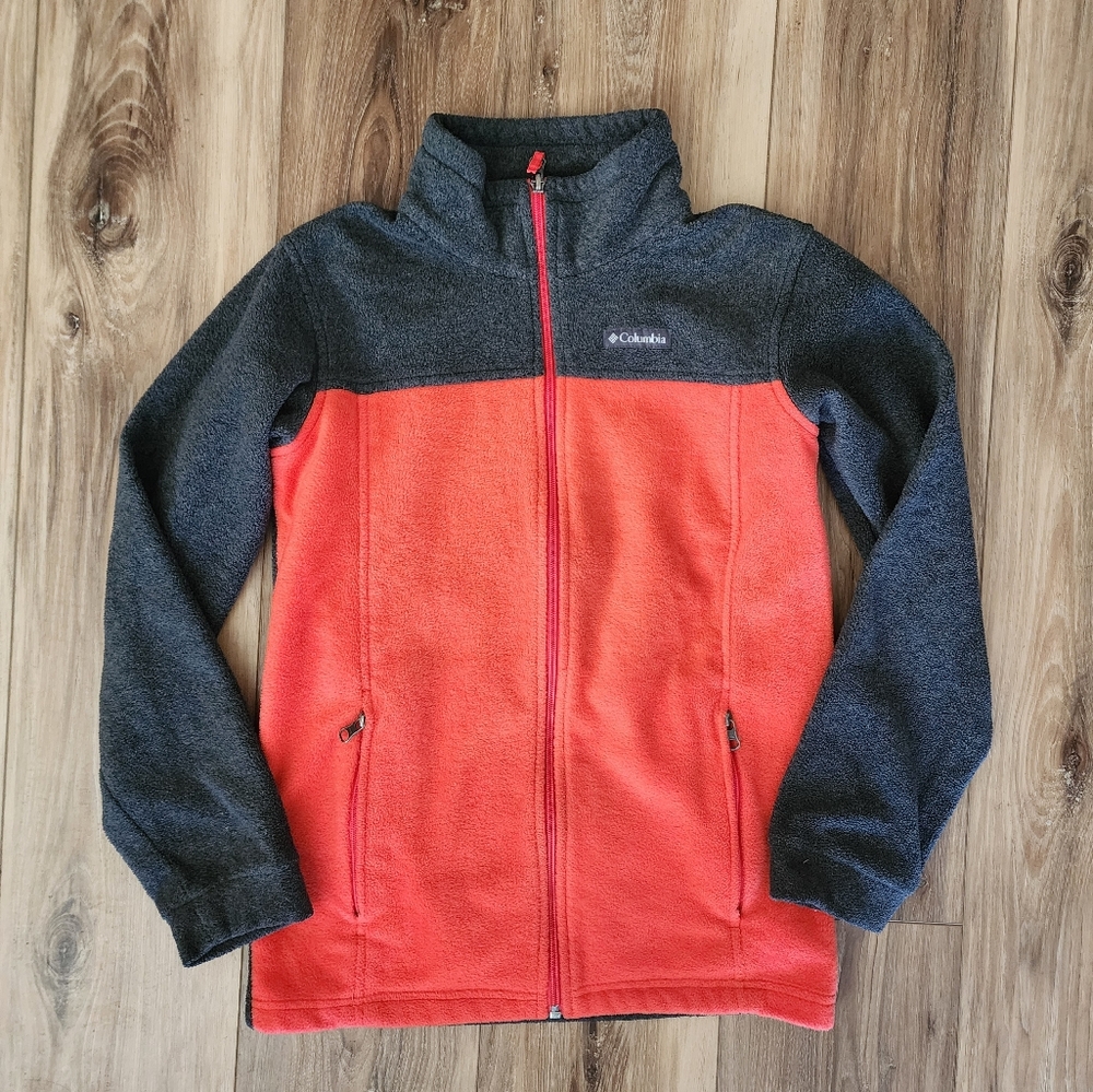 Columbia Red and Black Full-Zip Fleece Jacket